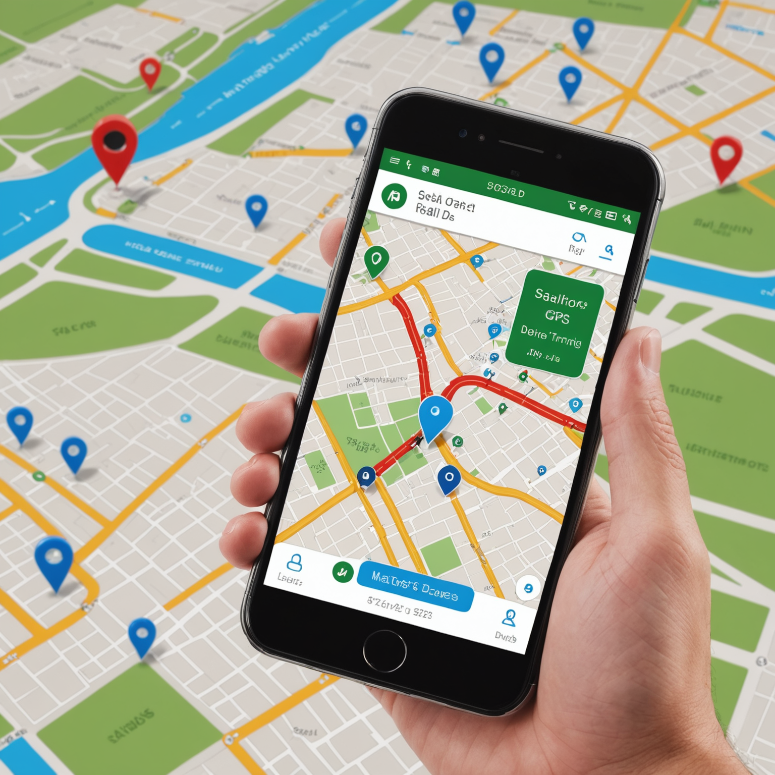 Smartphone screen displaying Salvatore's real-time GPS tracking interface showing delivery driver's location on interactive map with estimated arrival time and order status updates