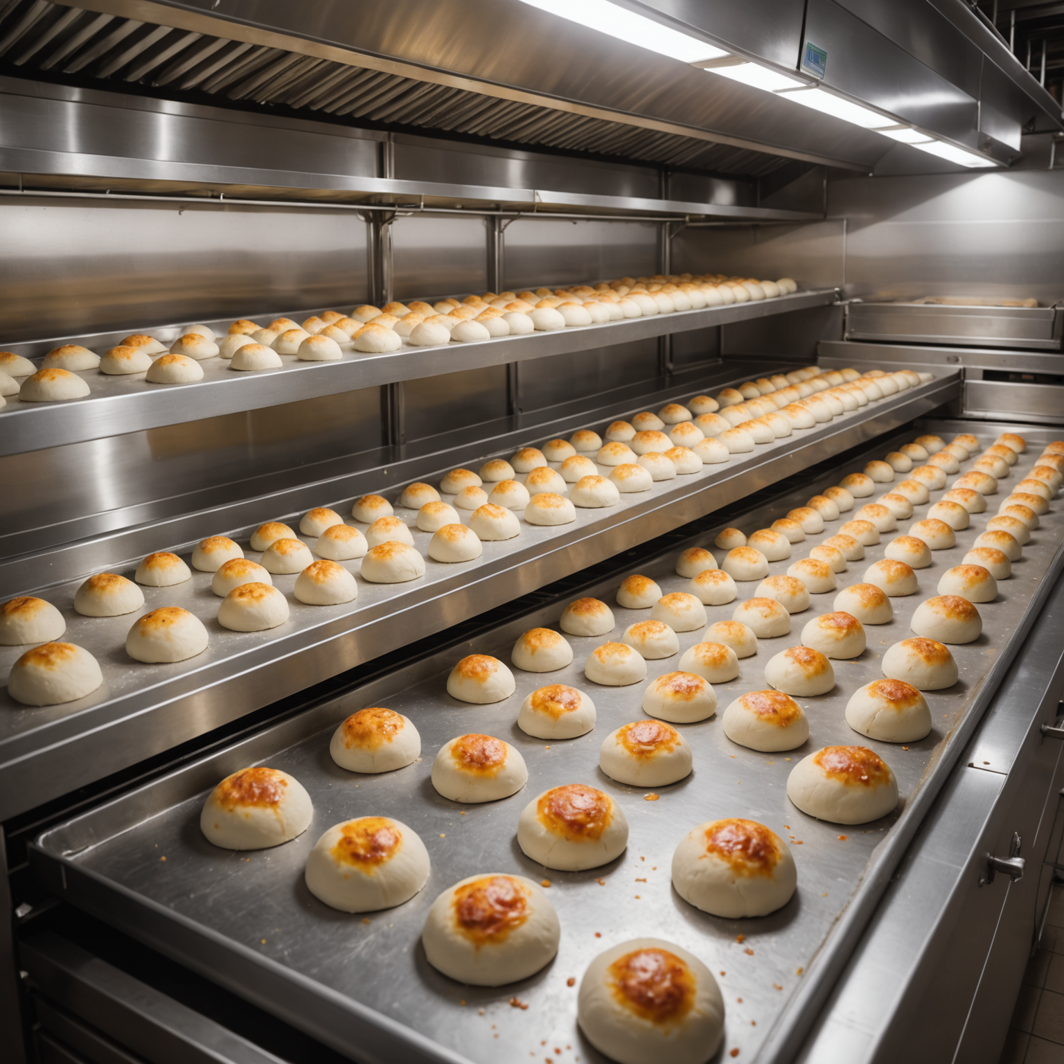 Neat rows of perfectly shaped pizza dough balls in professional proofing boxes inside a commercial refrigeration unit, showing organized kitchen workflow